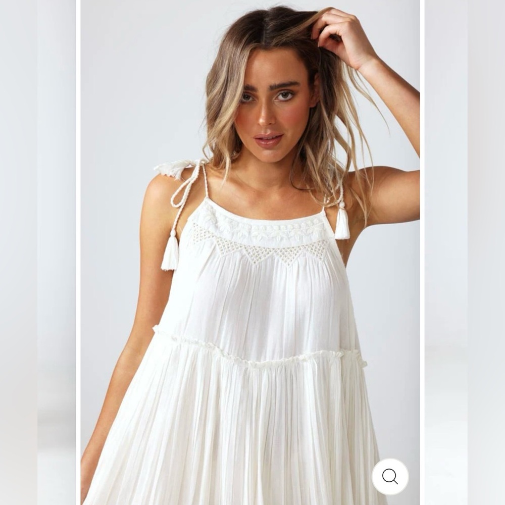 New Talisman Raja Dress Bohemian 💯 Cotton White - Picture 5 of 11